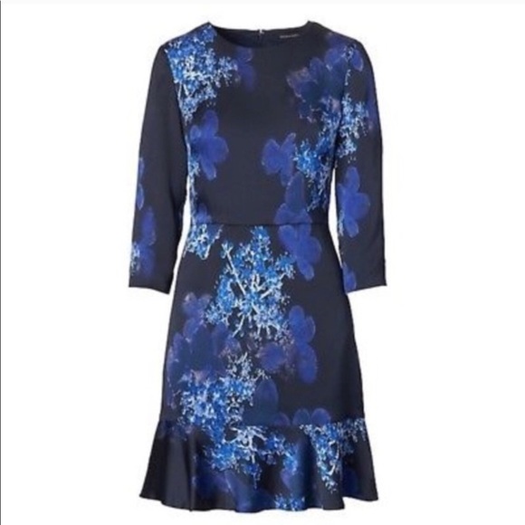 Banana Republic Blue Fit N Flare Dress 8 - Picture 3 of 11